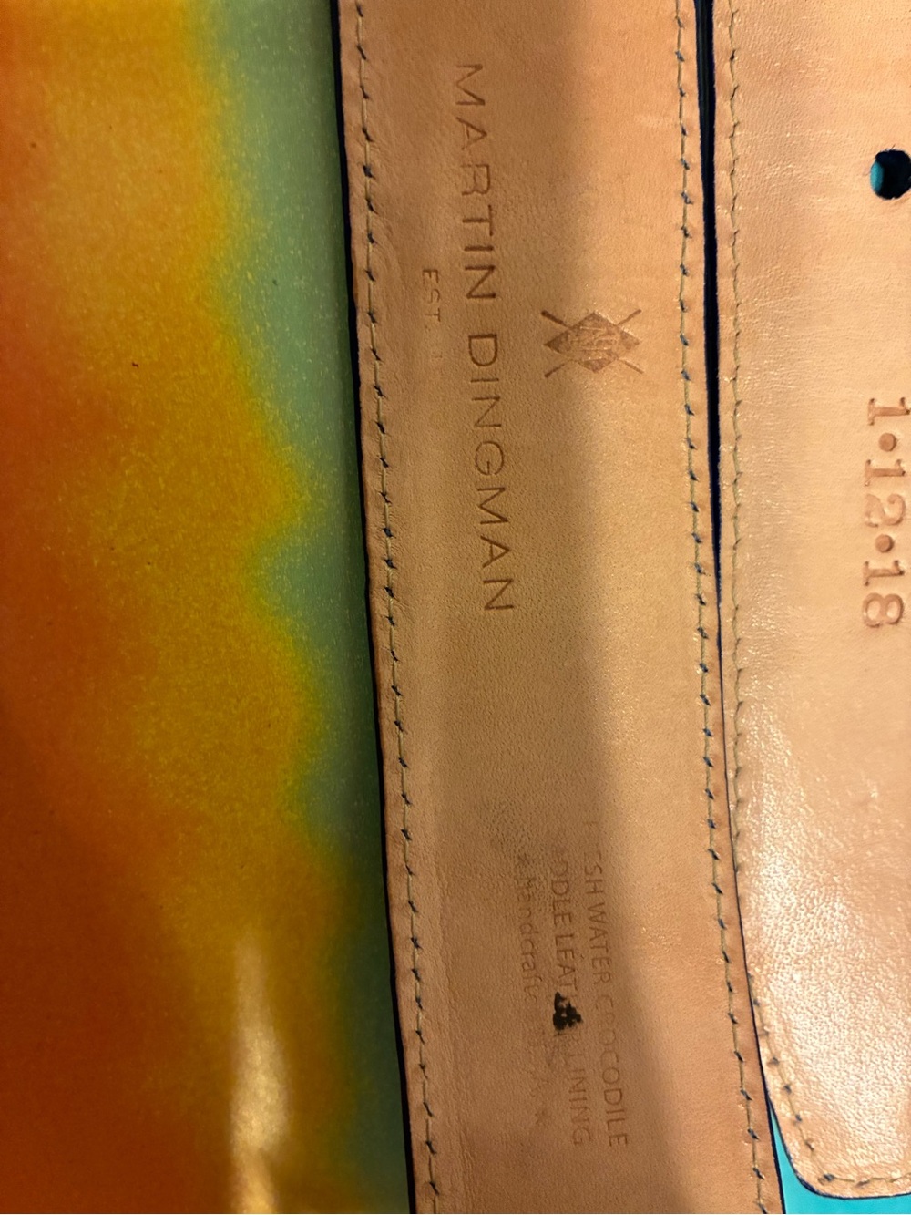 Martin Dingman Men’s Leather Belt - blue